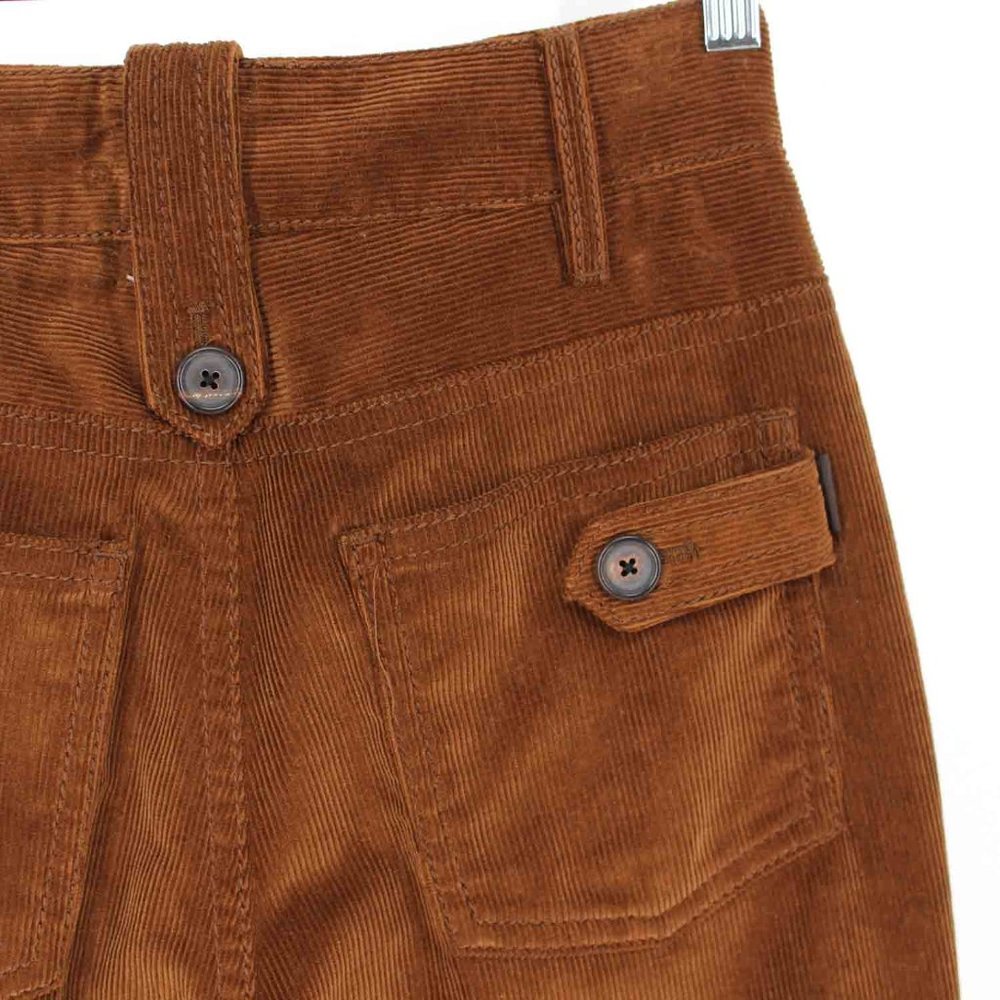 PRADA Corduroy Pants Brown High Rise Flare Leg Trousers size 36 Small Milano NEW - Picture 6 of 8